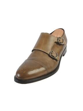 Fratelli Rossetti Brown Perf Toe Double Monk Strap Shoes 23811